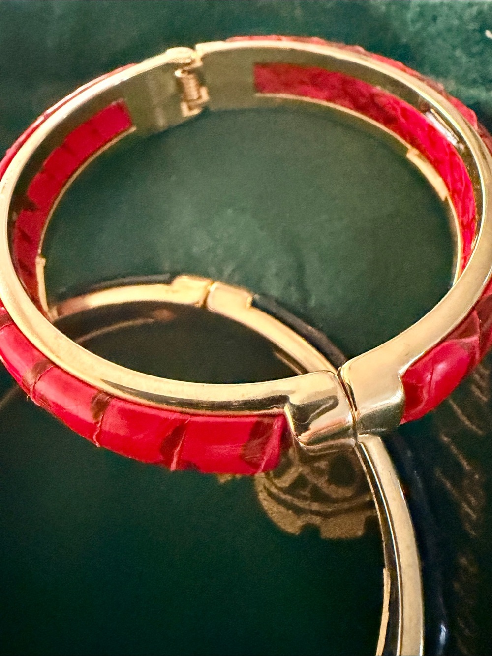 Leather and gold bangles from Scuola del Cuoio, Florence, Italy